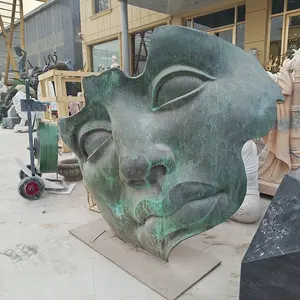 현대 장식 정원 금속 예술 추상 동상 주조 황동 구리 청동 얼굴 조각