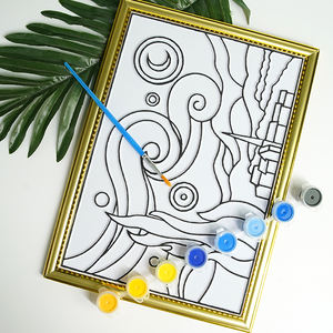 Nuevo producto, cree su propio arte de terciopelo 3D, juegos de Arte de dibujo DIY, marco de lienzo de pintura con juego de pintura acrílica - Product Image 5