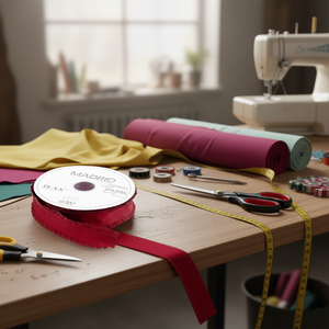 Cinta de tela Ilan de 4.0 cm x 37 m, color rojo Madrid París, para correas. - Product Image 2