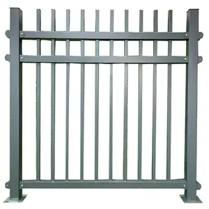 Factory supply custom outdoor cutting edge metal iron fence black powder coated steel aluminum fence Steel barrier