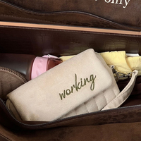 Pochette à monnaie mini matelassée en daim avec fermeture éclair, porte-clés et clip, personnalisable avec logo, pour rangement de bâton de baume à lèvres