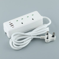 Multiprise britannique standard avec plusieurs prises BS et interrupteurs, portable pour la charge sur ordinateur de bureau à domicile