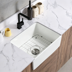 Keramische spoelbak ADLONE 33*20 inch enkele bak keuken keramische witte wastafel spoelbak porselein vierkant met afdruiprek accessoire - Product Image 3