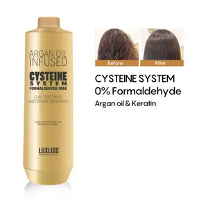 Luxliss Argan Oil And 1000ml Cysteine Curl Softening Smoothing Straightening Treatment Hair Keratin Straightener Treatment