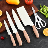 Ensemble de couteaux de cuisine de chef professionnel 6 pièces ensemble de blocs de couteaux utilitaires de cuisine avec bloc de couteaux universel