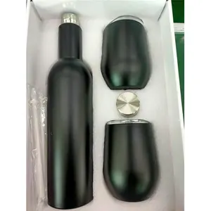 Логотип на заказ, Великобритания Австралия, 500 мл, 750 мл, нержавеющая сталь, двойной изолированный стакан для вина с подарочной коробкой