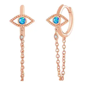 Wholesale Earrings Devil's Eye Opal Chain Earrings Fashion Jewelry Earrings For Women