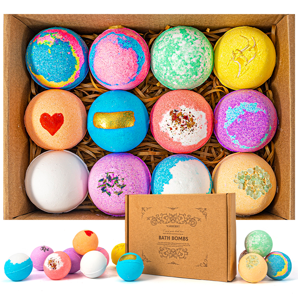 Fournitures pour le bain de luxe de marque privée Ensemble de boules de bain faites à la main Bombes à bulles biologiques de couleurs mélangées Relax avec logo