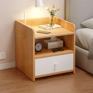 Ruang tidur <span class=keywords><strong>modern</strong></span> minimalis 3 laci furnitur kabinet meja samping tempat tidur mewah kayu dengan laci tersembunyi - Product Image 2
