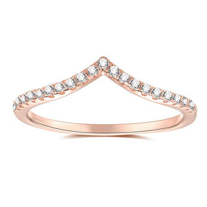 OAHLAN moda lüks takı yuvarlak kesim kübik zirkon kaplama sivri <span class=keywords><strong>V</strong></span> şekilli Women kadınlar için 925 ayar gümüş yüzük - Product Image 3