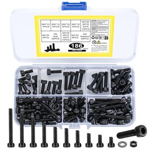 Black Hex Socket Head Screw Set M6 Alloy Steel 100pcs Metric Standard Thread Cup Head Screws Boxed - Product Image 4