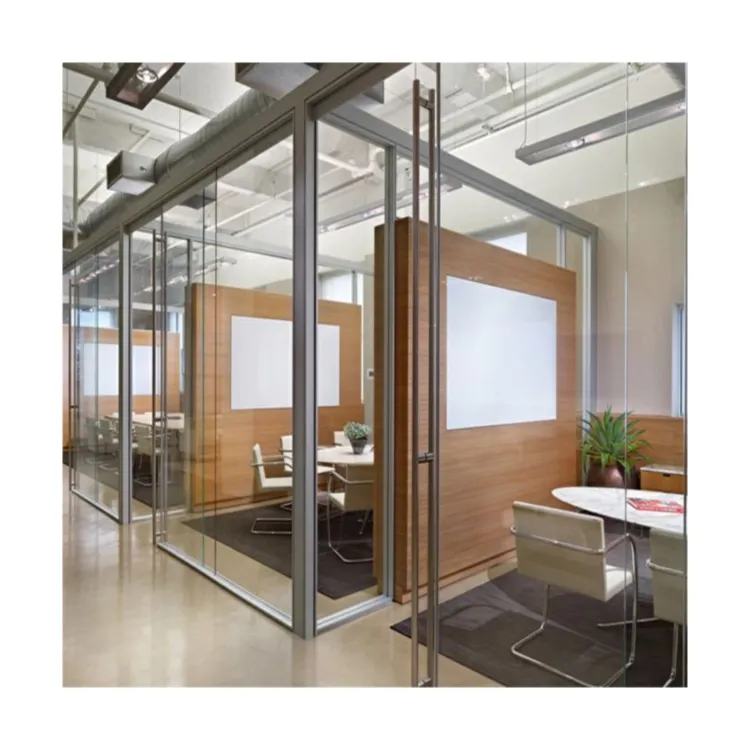 Hot Style Fiber Glass Partition Glass Partition Office China Manufacturer Sliding Glass Wall Partition