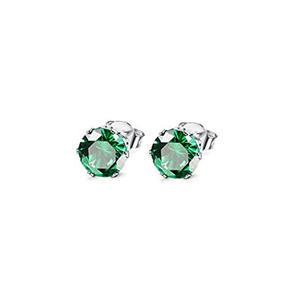 Orecchini a Perno in Cristallo E1178 con Incastonatura Verde, Gioielli Unisex Classici per Uso Quotidiano - Product Image 3