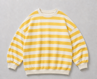 Sweat-shirt rayé surdimensionné personnalisé pour tout-petits, pull en coton à col rond et manches longues pour bébés garçons et filles, tendance mode