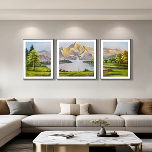 Orientali eleganti montagne verdi e acque verdi vetrate ceramiche soggiorno sfondo decorazione della parete <span class=keywords><strong>pittura</strong></span> - Product Image 3