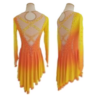 Robe de patinage artistique LIUHUO pour filles, couleur dégradée, strass étincelants, tenue de compétition BD1890