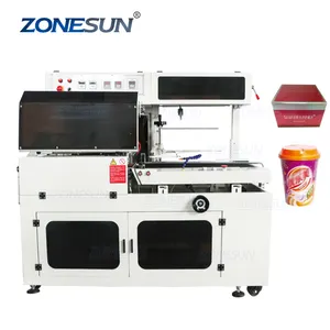 ZONESUN otomatik kozmetik kulaklık parfüm kutusu kitap L tipi sızdırmazlık ve kesme makinesi Shrink Film ambalajlama makinesi