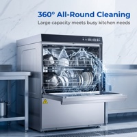 Lave-verres professionnel sous comptoir en acier inoxydable de qualité alimentaire 360 °   Pulvérisateur haute pression pour café, bar, hôtel