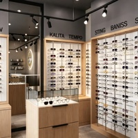 Vitrine de magasin d'optique entièrement personnalisable, présentoir à lunettes, étagère d'exposition, vitrine en verre pour magasin de lunettes, décoration de magasin