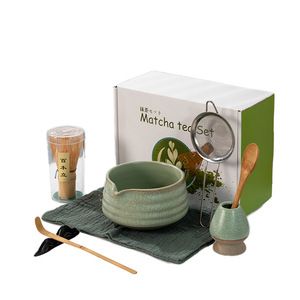 Geling – Ensemble de thé matcha en bambou Chasen très populaire, vente en gros, avec bol en céramique et boîte cadeau personnalisée - Product Image 4