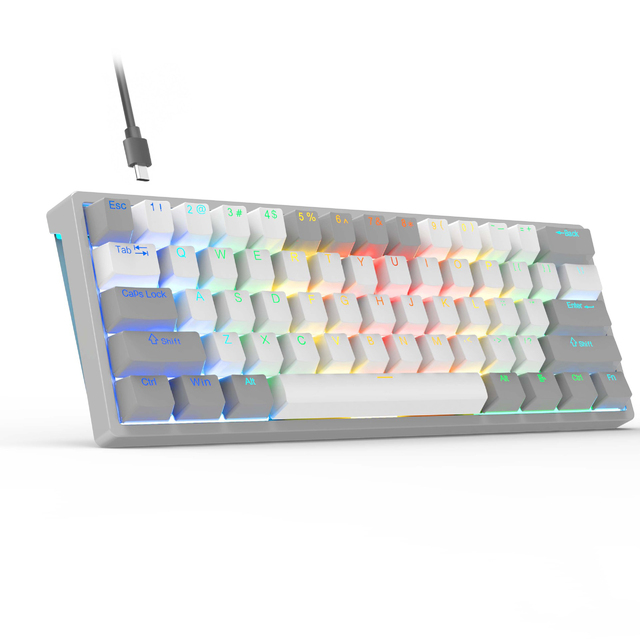 New Design Gaming Competition 61keys Customize Backlight RGB USB Wired LED Mechanical Keyboard