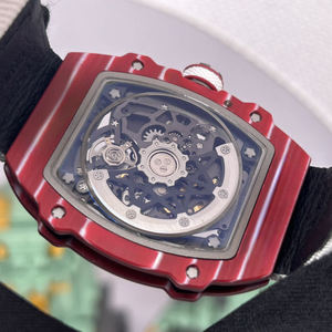 Top of the line ultra-thin <b>red</b> RM67-02 carbon fiber material sports men's automatic mechanical watch - Product Image 6
