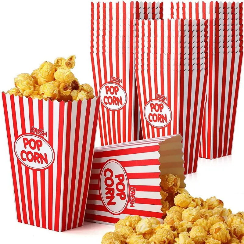 Rot-weiß gestreifte Popcorn box themen orientierte Party-Snack box Kindergeburtstags-Bonbons ch achtel