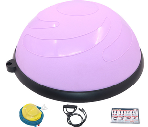 Half Exercise Ball <strong>Trainer</strong> 46cm Balance Ball <strong>Trainer</strong> Yoga Ball with Resistance Bands Foot <strong>Pump</strong> for Home Gym Whole Body Workout - Product Image 6