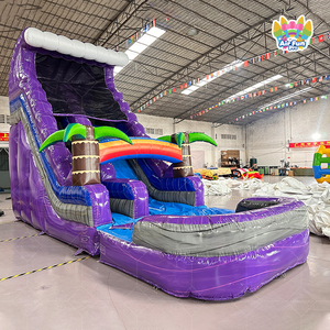 Toboggan aquatique <span class=keywords><strong>gonflable</strong></span> commercial en PVC effet marbre de 18 pieds, double piste avec piscine, idéal pour événements et locations de 20 pieds, pour enfants et adultes - Product Image 2