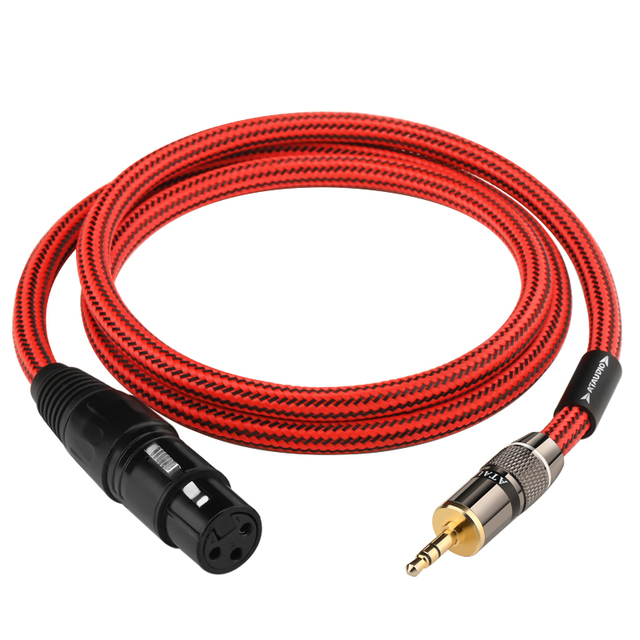 Hifi 3.5mm XLR Female Male Audio Balanced Cable Computer Sound Card Mixer Speaker Microphone 6N OFC Conductor 3 Pin XLR Adapter