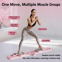 Machine de Pilates pliable avec écran LCD, corde de résistance, antidérapante, pour la maison, entraînement des fessiers, RONGNENG RN-JT004