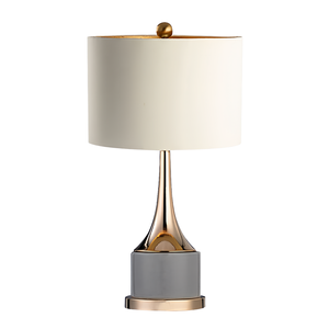 Modern <b>Gold</b> Metal Fabric Bronze Luxury Eye Caring Dimmable E26 <b>Table</b> Lamp Warm <b>White</b> Light AC Powered for Reading <b>Bedside</b> Living - Product Image 1