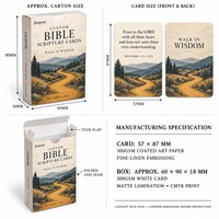 Cartes de prière dévotionnelles personnalisées avec versets bibliques WALK IN WISDOM KJV, 57x87mm, lot de 40 cartes, cadeau chrétien