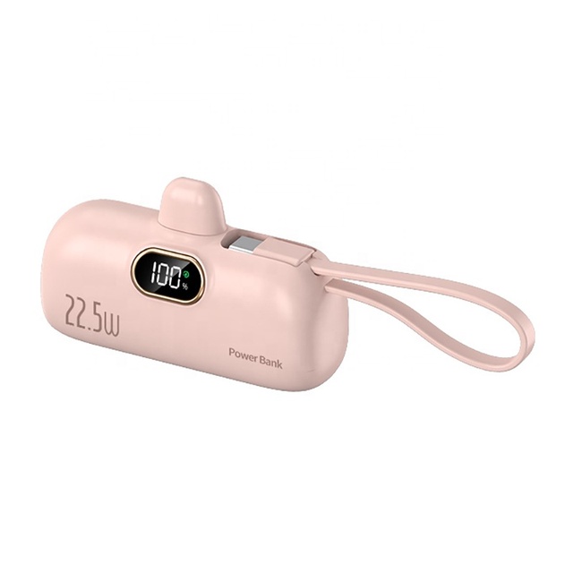 Fast Charging 22.5W Portable Digital Display Mini Compact Small Size Power Bank Mobile Phone Usb C External Powerbank for iPhone