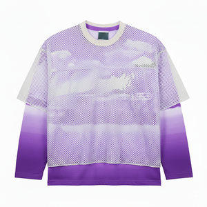 T-shirts à manches longues superposés en maille originale, impression par sublimation intégrale personnalisée, streetwear, t-shirts à manches longues - Product Image 2