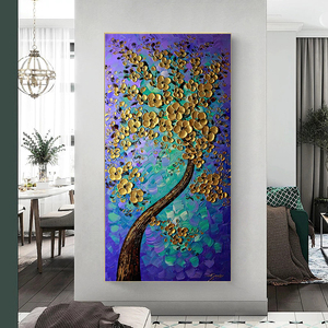 Pintura al óleo abstracta de árbol de la vida, pósteres <span class=keywords><strong>art</strong></span>ísticos de pared sobre lienzo, impresiones de Cuadros, imágenes de pared para decoración del hogar y la sala de estar - Product Image 1