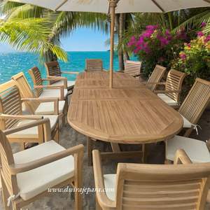 ชุดเฟอร์นิเจอร์กลางแจ้งคุณภาพดีที่สุด 10 ที่นั่ง ผลิตในอินโดนีเซีย ดีไซน์แบบทรอปิคอล - Product Image 1