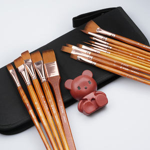 Vente en gros de pinceaux de peinture d'artiste du bois <span class=keywords><strong>Kit</strong></span> de 15 pièces poils de nylon <span class=keywords><strong>pour</strong></span> huile <span class=keywords><strong>aquarelle</strong></span> acrylique <span class=keywords><strong>débutant</strong></span> avec étui noir - Product Image 2