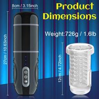 Masturbador Masculino Telescópico Automático con Ventosa y Rotación, Ejercitador de Pene, Producto Erótico para Adultos