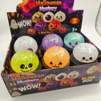 Boîte Mystère Squishy Pailletée Halloween, Jouet Anti-Stress Doux et Moelleux avec Yeux de Citrouille et Fantômes, Cadeau Surprise pour Enfants pour Fête d'Halloween