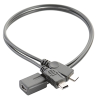 Cable Divisor Mini 5P Hembra a Tipo-C + Micro Macho de 30cm |   Cámara para Auto con Carga Rápida 3A y Detector de Radar Integrado