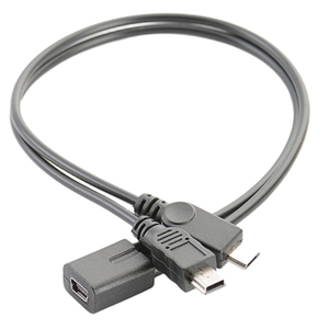 <span class=keywords><strong>Cable</strong></span> divisor Mini 5P hembra a Mini macho + Micro macho de 30 cm |   Cargador para Dashcam y Detector de Radar Simultáneos en el Auto - Product Image 2