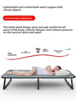Lit simple moderne pliable en alliage de fer avec tissu Oxford 600D pour hôpital, usage extérieur, pause déjeuner, enfants, adultes, camping, bureau