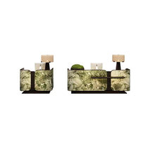 Comptoir de réception d'entreprise en marbre courbé de style médiéval, double comptoir en bois pour hôtel, spa pour les pieds, comptoir de bar créatif sur mesure