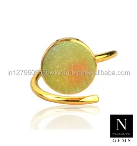 Druzy <b>Ring</b> Brass Gold Plated Wholesale <b>Statement</b> <b>Women</b> <b>Ring</b> - Product Image 5