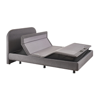 Lit multifonctionnel à cadre métallique moderne, réglable en hauteur, avec bordures souples, disponible en plusieurs tailles