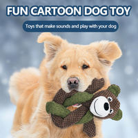 Jouet à mâcher interactif en peluche écologique AMZ pour chiens et chats, style dessin animé lapin et ours, mignon, pour l'entraînement quotidien, avec son, pour petits animaux