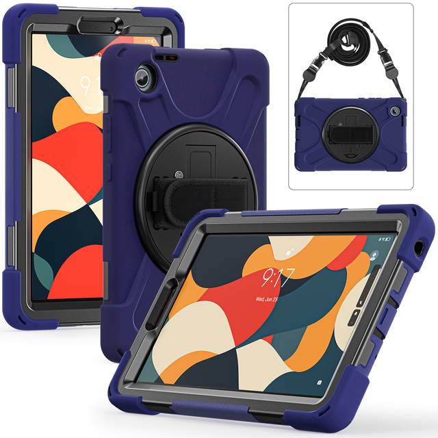 3in1 Shockproof Rugged Tablet Silicone Cover case for Lenovo Tab One 8.7 Inch / K9 TB-305FU 2025 Folded Kickstand