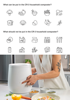 Broyeur de déchets alimentaires domestique OEM en acier inoxydable avec chambre de broyage, moteur DC, technologie Multigrind et classe d'efficacité énergétique continue