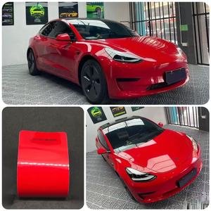 Premium Rote Auto-Vinylfolie Farbwechselfolie für Fahrzeugschutz Individualisierung Einfache DIY-Installation PPF Vinylfolie 200 <span class=keywords><strong>X</strong></span> - Product Image 2